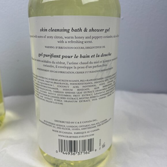 Crabtree & Evelyn Citron Honey & Coriander Bath & Shower Gel X 2 - Picture 2 of 2